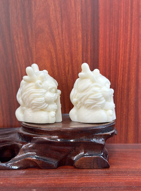 象牙果生肖龙赚大钱抱金砖摆件创意招财龙手把件车载装饰品工艺品