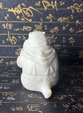 还吃 收你来了 象牙果雕刻呆萌土拨鼠家居办公室桌面茶宠老鼠摆件