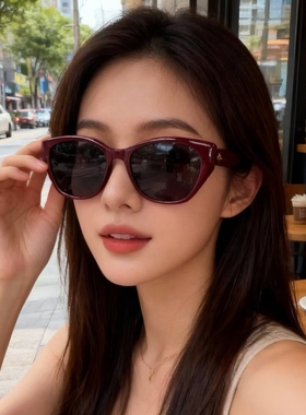 欧美复古猫眼尼龙偏光防晒墨镜女