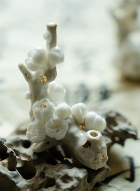 复古茶宠陶瓷梅花线香香插
