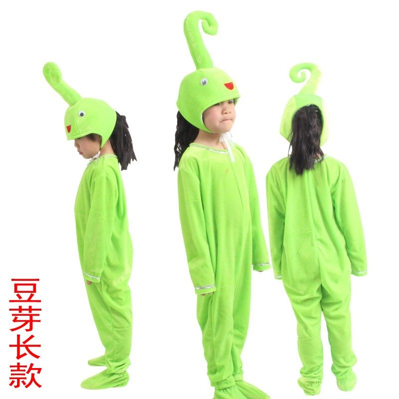 小雨沙沙舞蹈演出服装儿童豆芽禾苗种子发芽小草拔苗助长表演服 - 图3