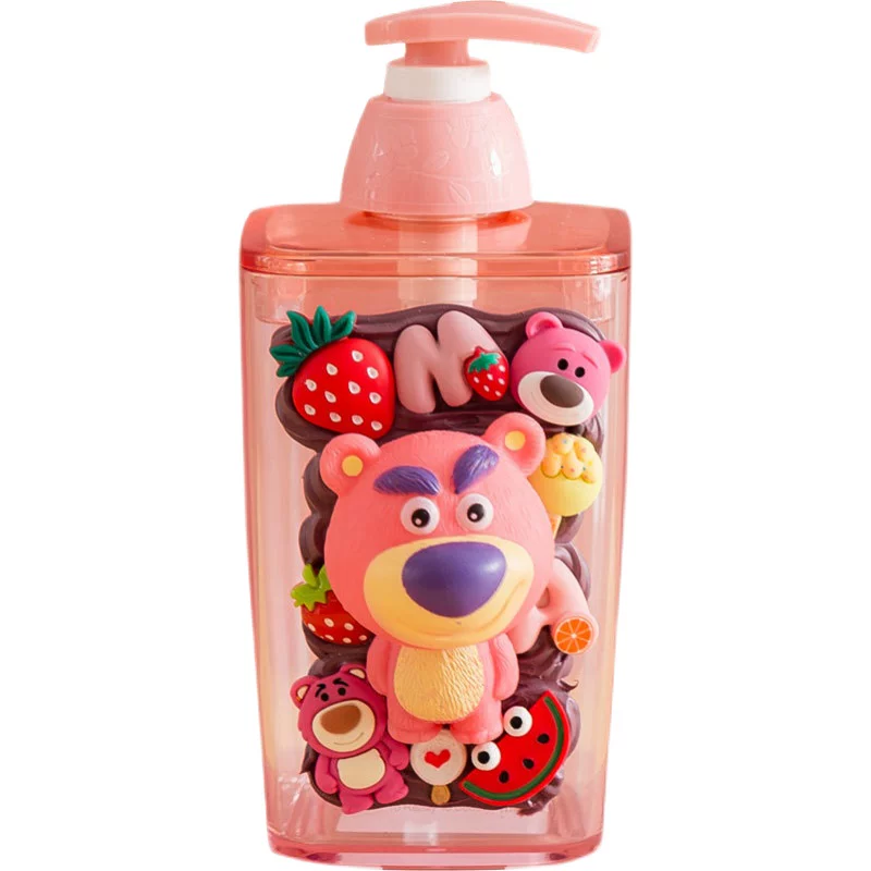 Cartoon bottle from foam, shampoo, hand sanitizer, cream shower gel