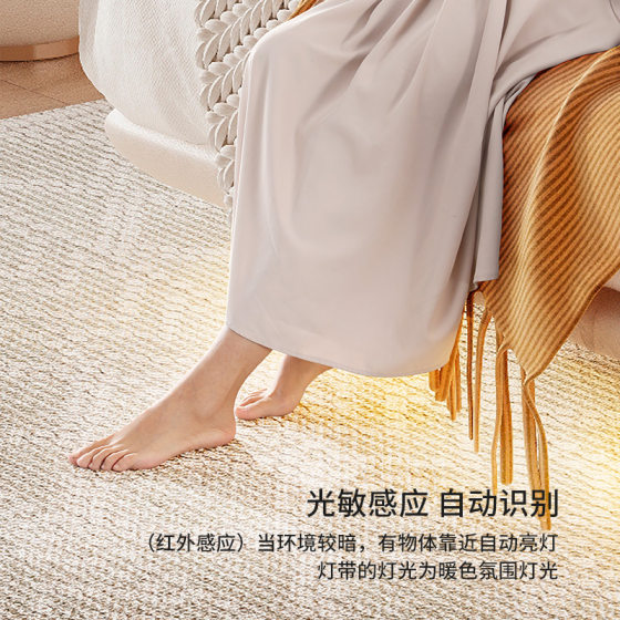 Mousse official leather bed cream style puff bed modern simple suspended bed double bed bed frame