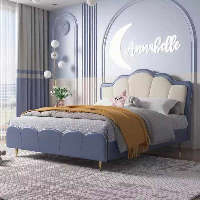 慕思童趣软包硅胶实木男孩儿童床 慕思儿童床