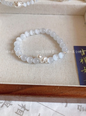 足银凯蒂小猫纯银999猫眼蛇本命年新年礼物闺蜜少女心女朋友坠子