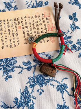 布艺手链藏式檀木喜国风