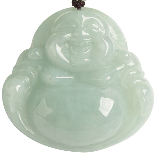 天然缅甸A货翡翠玉佛吊坠特大号佛公男女玉佩弥勒佛挂件笑佛项链 - 图3