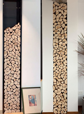 一森木祝福北欧风实带皮圆片壁