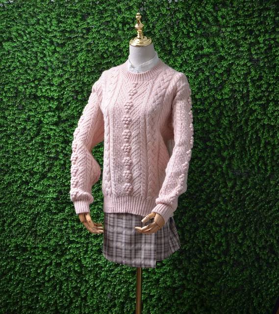 Fashionable and versatile solid color thickened mid-length pullover sweater