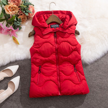 Autumn and winter down cotton vest for women 2023 Korean version slim-fit thickened cotton clothes removable hood hood vest vest jacket