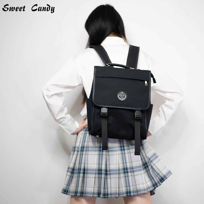 优等生JK制服双肩包包女日系学院风校园大容量上课背包14寸电脑包_虎窝淘