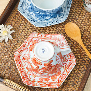 美浓烧日本进口陶瓷日式创意咖啡杯套装精致英式下午茶釉下彩茶具