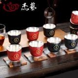 Ji Lan Blue Silver Master Cup Одиночная чашка керамика ручной работы куб -куп