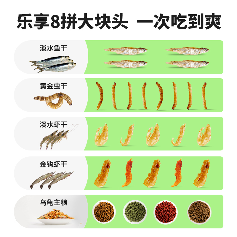 乌龟饲料通用金钱龟淡水鱼干草龟鳄龟粮食补钙巴西龟幼龟龟粮龟食