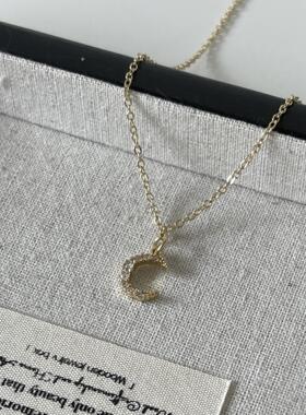 明月·Ojala新品月亮吊坠简约百搭设计项链高级感锁骨链韩系ins风