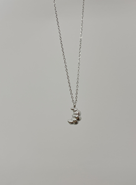 韩系牛角包吊坠项链金色银色ins风简约饰品小众设计冷淡风气质