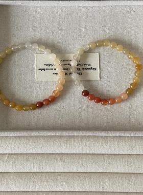 晚霞·Ojala原创设计新中式国风手串渐变手链天然黄水晶温柔气质