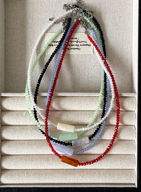 夏也Ojala新款原创可爱甜美串珠项链彩色多巴胺锁骨链叠戴饰品