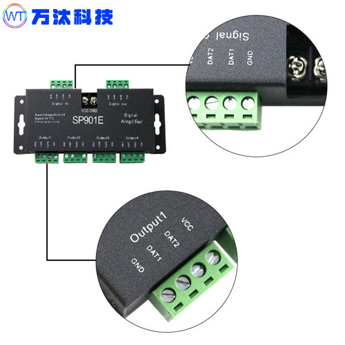 SP901E幻彩灯带放大器ws2811全彩灯条led控制器SPI信号放大器2812 - 图2