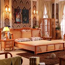 Indonesian Imported Vines Bed Southeast Asia Extravaganza High-end Vines Bed Rattan Mattresses Solid Wood Bed Vine Wood Double Rattan Bed