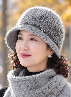 鸭舌帽室外女士冬季中老年保暖帽