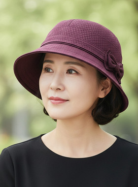 渔夫帽户外女士春秋款平檐妈妈