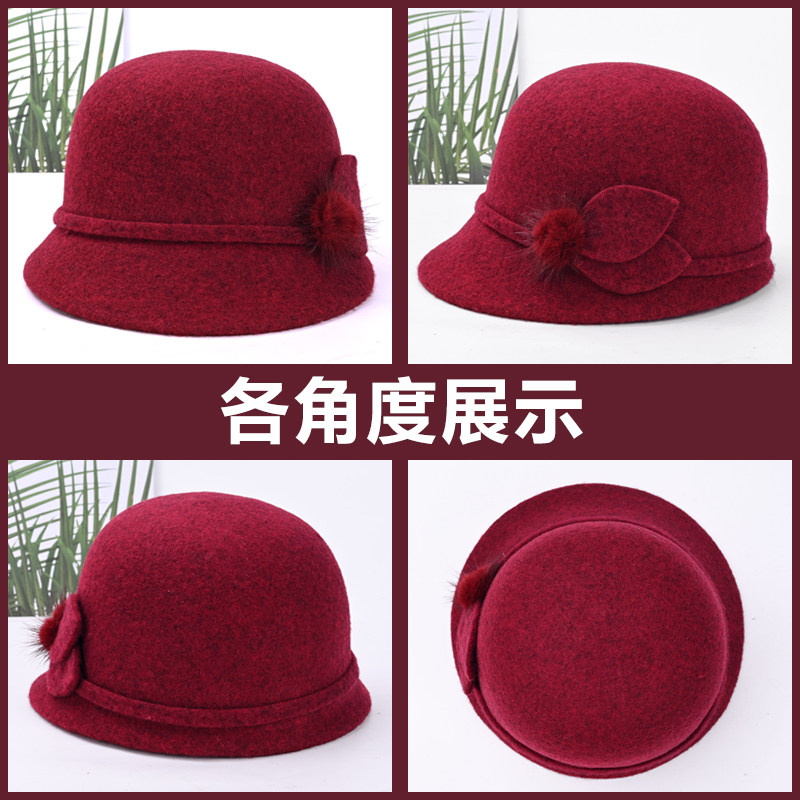休闲毛呢礼帽秋冬季妈妈保暖盆帽马术帽中老年女士时尚休闲渔夫帽,淘宝优惠券,粉丝福利购,淘宝优惠卷