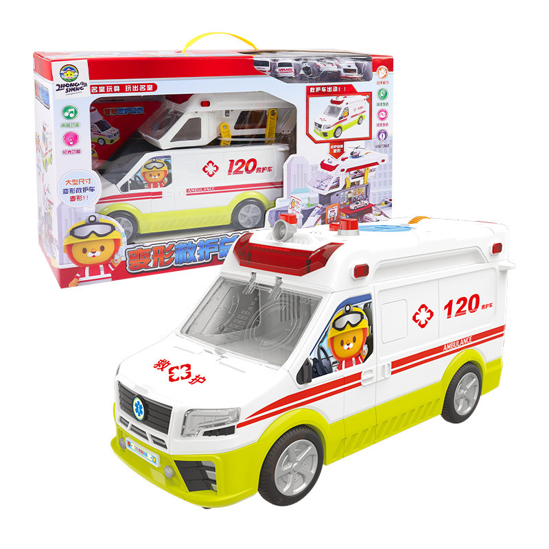 中盛益智变形救护车 中盛玩具惯性/回力/滑行玩具