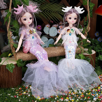 Cute Mermaid Princess Wedding Dress Doll Girl Toy Glow and Sings ຂອງຂວັນວັນເກີດຂອງເດັກນ້ອຍ