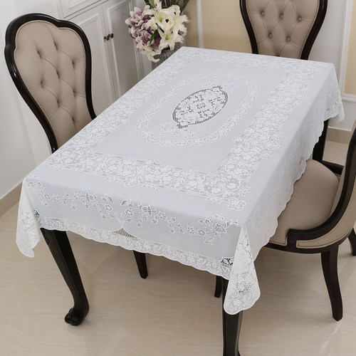 日本进口防水桌布蕾丝pvc餐桌布防水防滑长方形茶几桌布塑料台布 - 图0