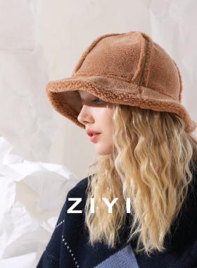 ziyi羊绒帽子英伦百搭复古短檐