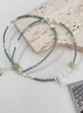 通体S925银百搭小米珠国风铃兰花