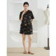 A trace of gourd fragrant cloud gauze flower rose red cloud gauze silk short-sleeved shorts suits women's 100% silk mulberry silk set two-pieces