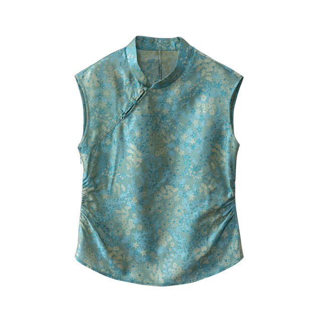 Suye 100% Mulberry Silk Song Brocade Jacquard Silk Small Stand Collar Top + Skirt two-piece women's new Chinese suit