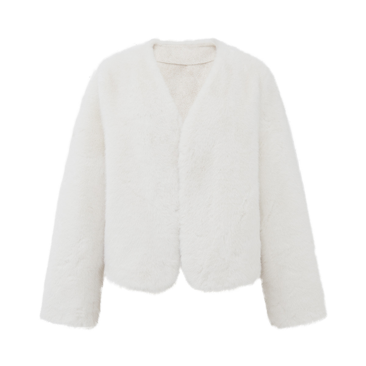 LULUALWAYS25秋季新款环保仿水貂毛小众质感简约毛毛短外套女,淘宝优惠券,粉丝福利购,淘宝优惠卷