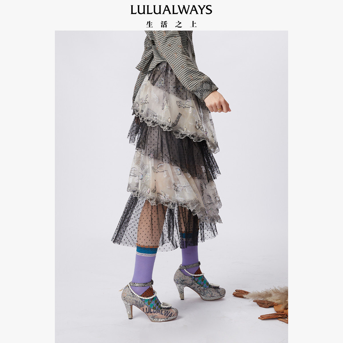 lulualways冬季法式气质高腰半身裙 LULUALWAYS半身裙