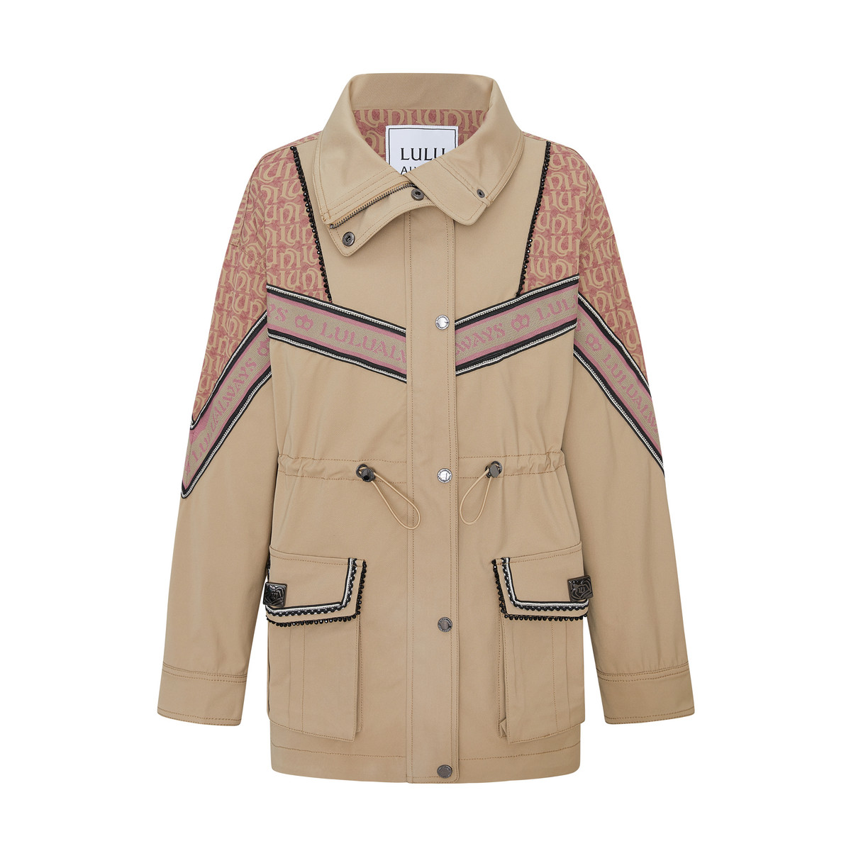 LULUALWAYS我爱露露新款款休闲时尚抽绳收腰拉链女风衣,淘宝优惠券,粉丝福利购,淘宝优惠卷