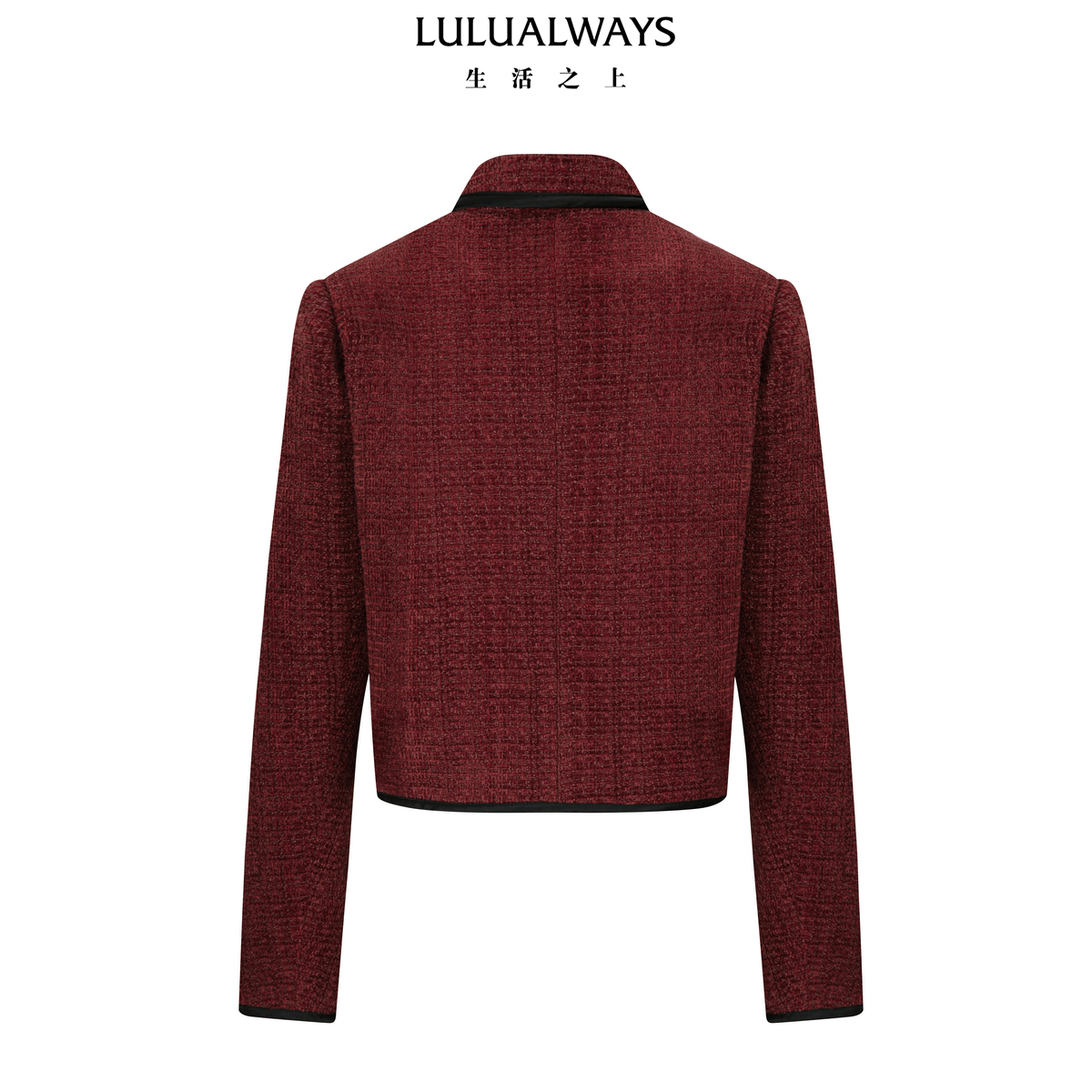 LULUALWAYS我爱露露25冬季新款气质富家千金蝴蝶结小香风加棉外套 - 图0