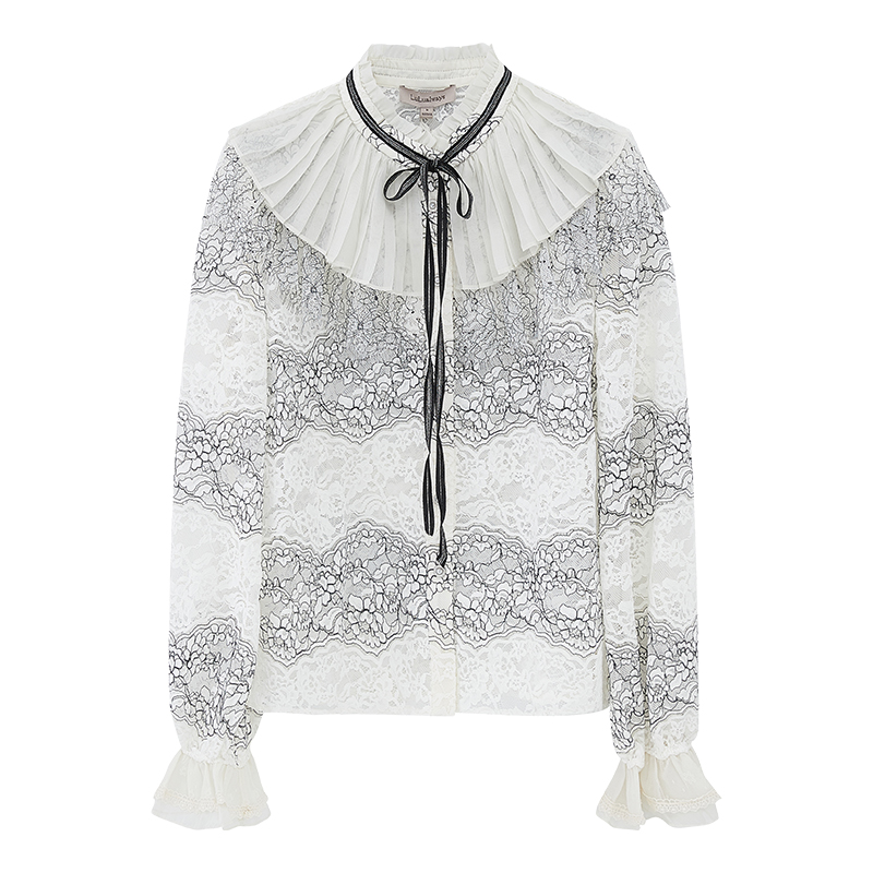 lulualways冬季法式复古钩花衬衫 LULUALWAYS衬衫