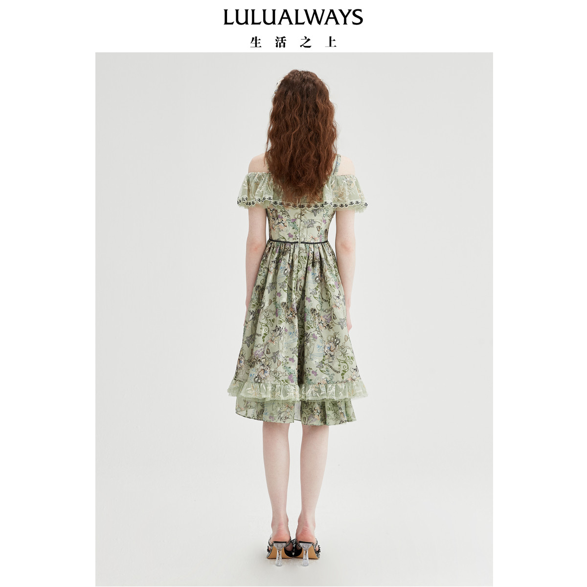 华服系列-窈窕淑女LULUALWAYS法式复古公主露肩连衣裙