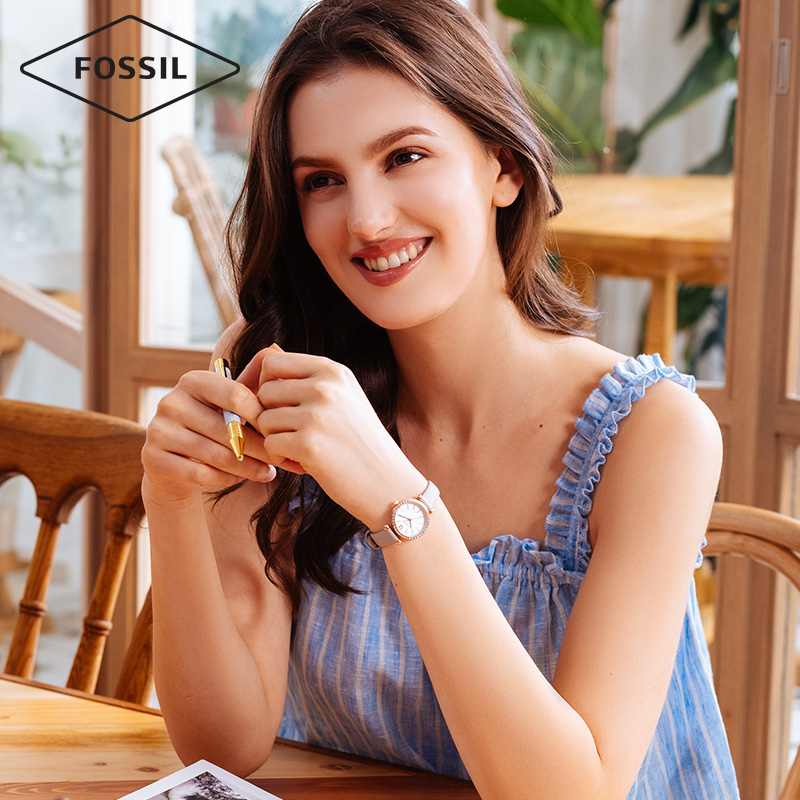 Fossil2019 BQ3501 夏季欧美新款时尚休闲钢表带皮革表带石英表女表 Fossil2019 BQ3501 夏季欧美新款时尚休闲钢表带皮革表带石英表女表