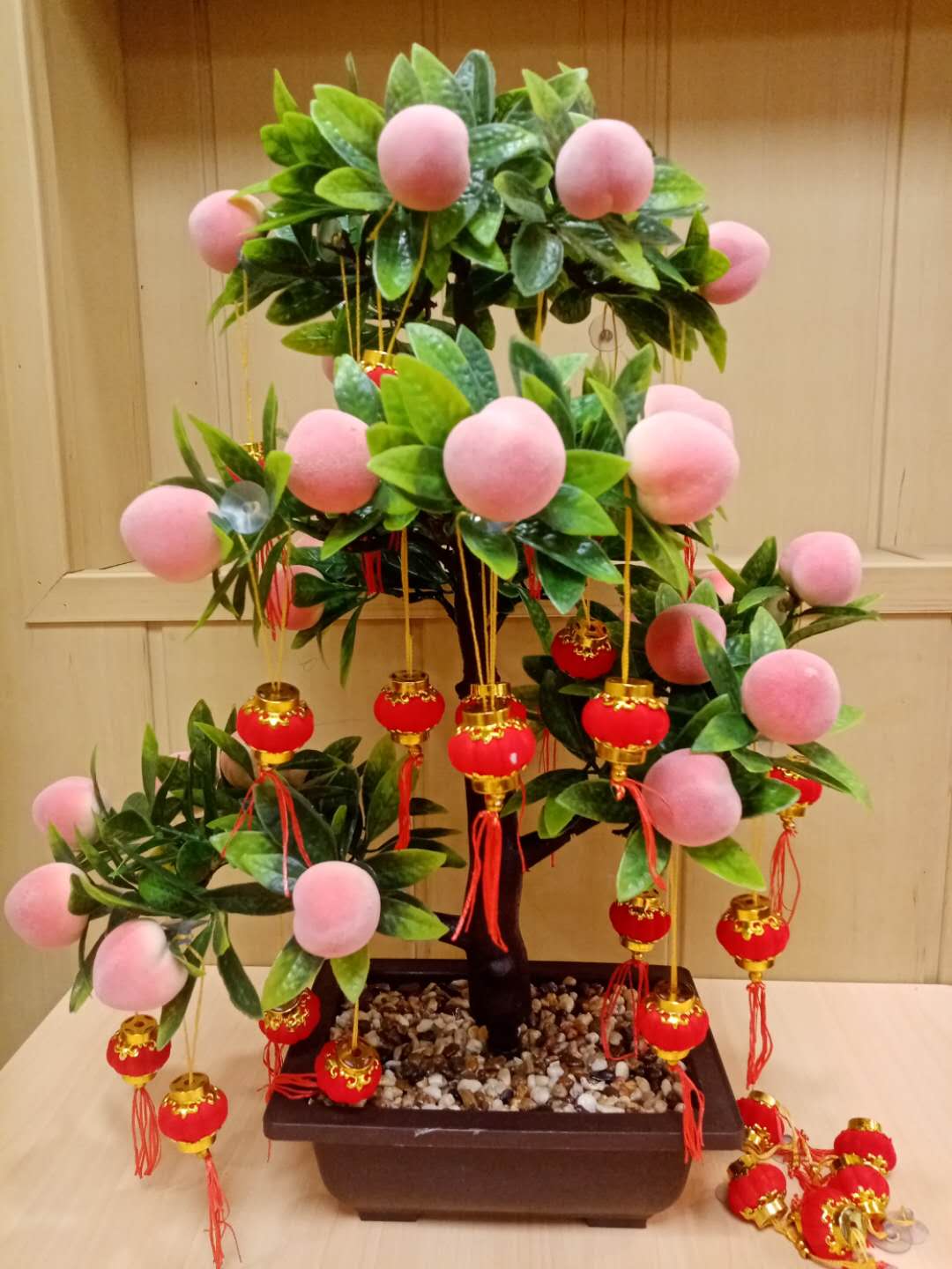 特大号仿真桃子树塑料假花水果树绿植盆栽发财树假苹果树水果模型