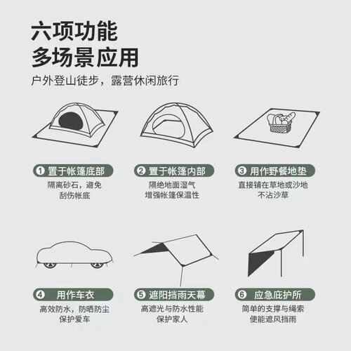 户外地布帐篷地席露营地垫加厚防潮垫耐磨防潮加厚休闲野餐垫摆摊 - 图0