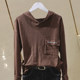 ເສື້ອຍືດ Hooded T-shirt ຄໍເຕົ້າໄຂ່ທີ່ເກົາຫຼີໃຕ້ຝ້າຍຝ້າຍ