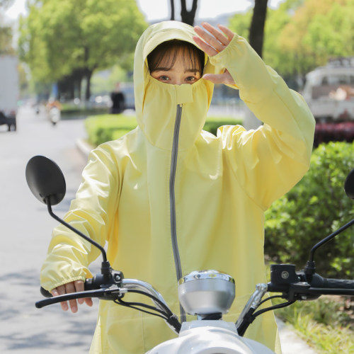 电动摩托车防晒衣女夏季骑行防晒服全身遮长款防紫外线宽松透气-图3