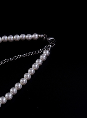 儿童复古仿珍珠短项链