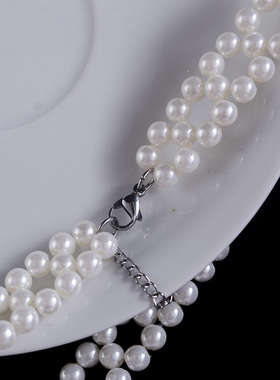 时尚多层镂空仿珍珠项链