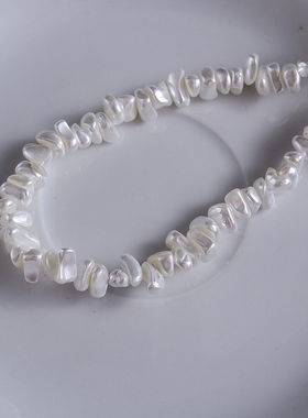 时尚夸张碎银子贝壳珠项链