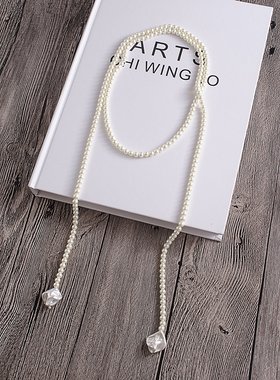 仿珍珠女多种戴法长款项链