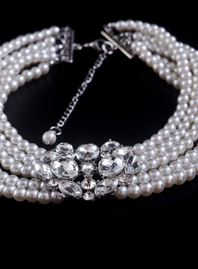 赫本风多层仿珍珠项链